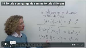 18 To tals sum gange de samme to tals differens 